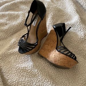 5.5 black and cork -high wedges